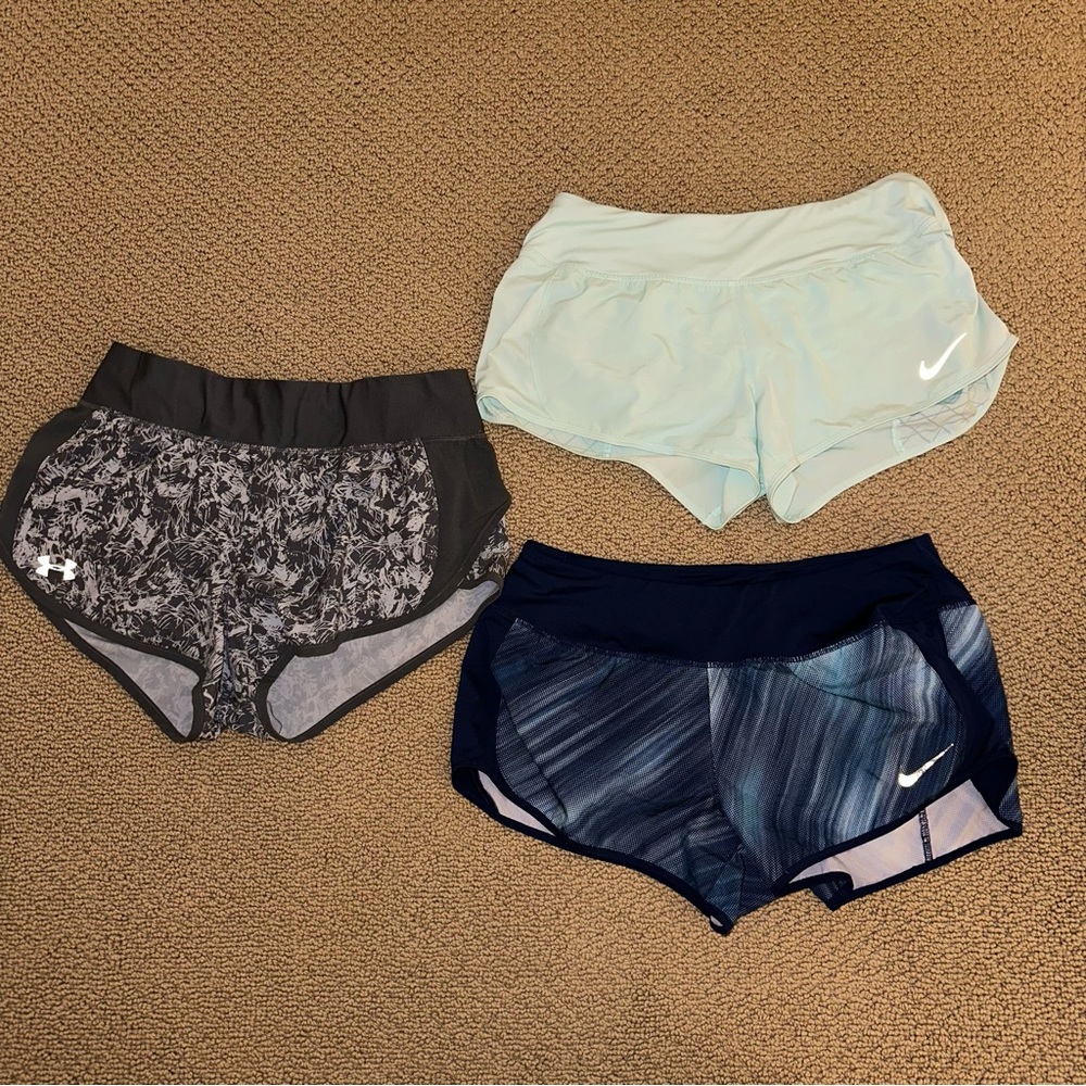 NIKE AND UNDER ARMOUR RUNNING SHORTS BUNDLE